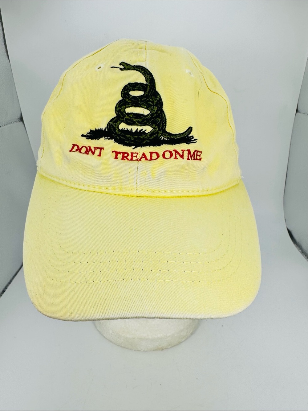 DON’T TREAD ON ME Baseball Dad Hat Cap Strapback Yellow Faded Eagle Cap